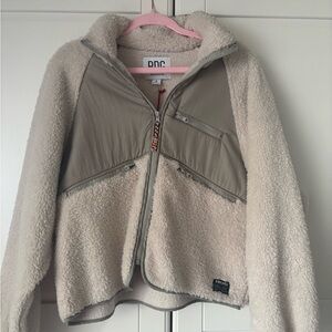 BDG Cream and Gray Sherpa Fleece Jacket